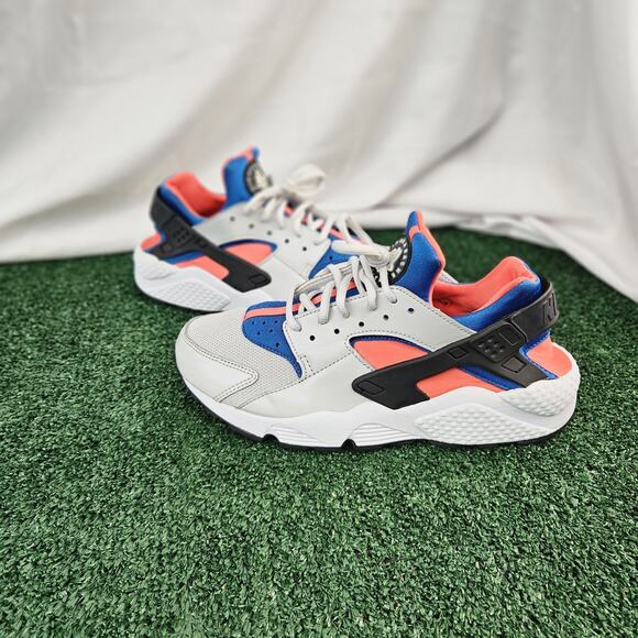 Nike Air Huarache Run Women’s 9.5 634835-031 Vast Grey Black-Rush Coral Orange - Picture 1 of 9